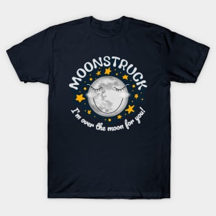 Moonstruck: Over the Moon Romantic Spacetoon Design T-Shirt